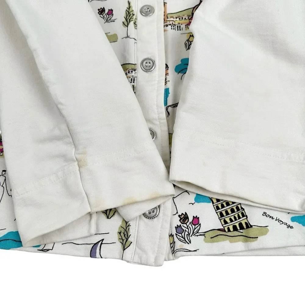 Vintage Cardigan Jacket Womens Small Bon Voyage 80s 90s